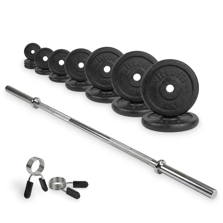 VirtuFit Gietijzeren Halterset - 120kg - Hoofdafbeelding