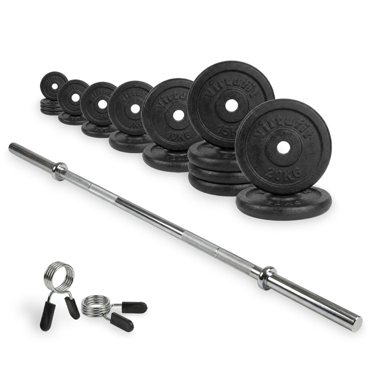 VirtuFit Gietijzeren Halterset - 150kg - Hoofdafbeelding