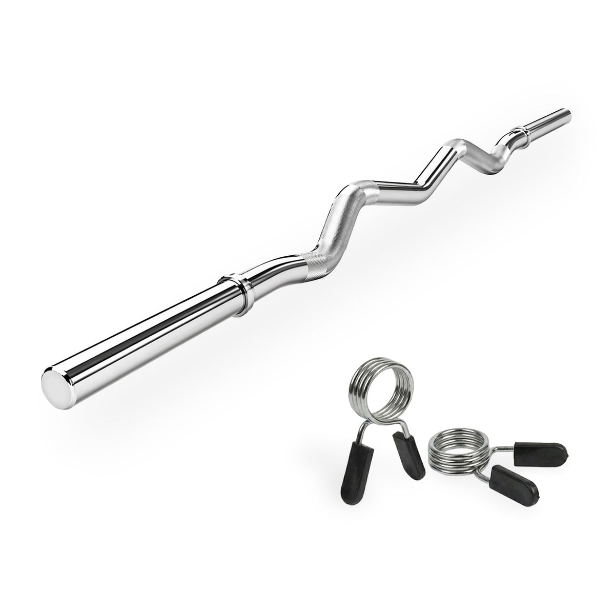 VirtuFit Curlstange - EZ Hantelstange - 120 cm - Federclip - 30 mm - Tweedekans