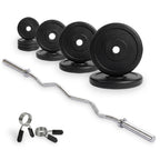 VirtuFit Rubberen Halterset - EZ Curlstang - Veerclip - 30 mm - 25 kg - Hoofdafbeelding