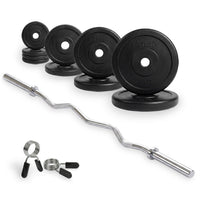 VirtuFit Rubberen Halterset - EZ Curlstang - Veerclip - 30 mm - 25 kg - Hoofdafbeelding