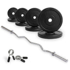 VirtuFit Rubberen Halterset - EZ Curlstang - Veerclip - 30 mm - 43 kg - Hoofdafbeelding