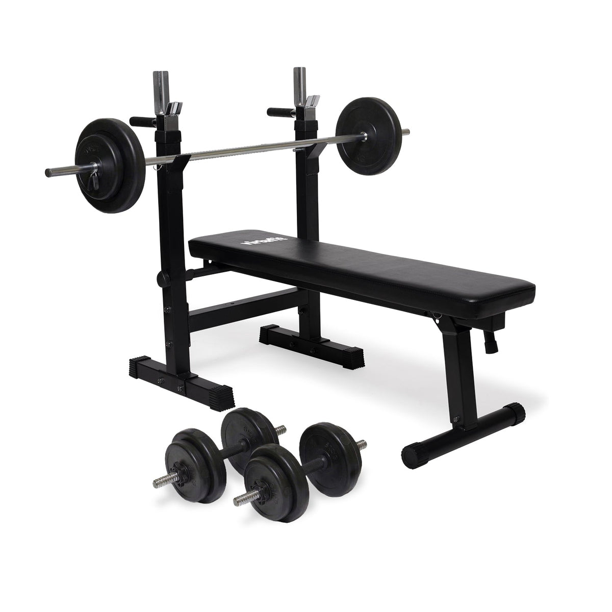 VirtuFit Verstelbare Halterset - 30,5 kg - Halterbank Compact - Dumbbellset - Halterset - Hoofdafbeelding