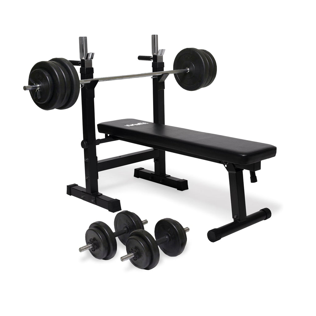VirtuFit Verstelbare Halterset - 60,5 kg -  Halterbank Compact - Dumbbellset - Halterset - Hoofdafbeelding