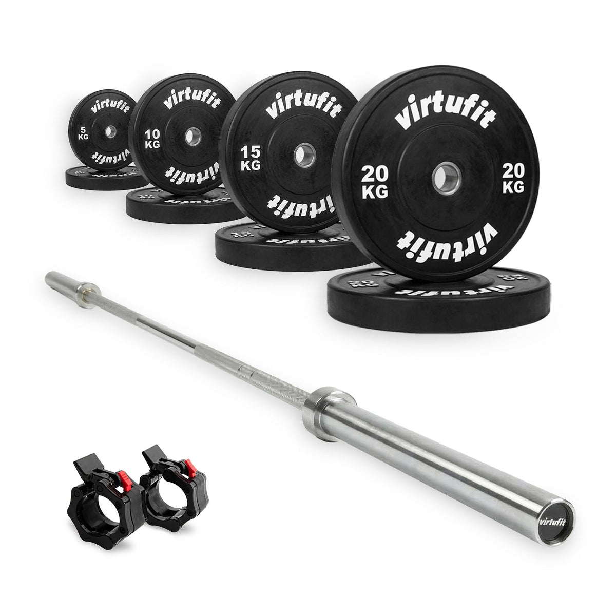 VirtuFit Olympische Bumper Plate Halterset - 120 kg - Hoofdafbeelding