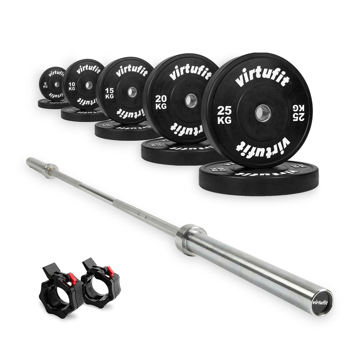 VirtuFit Olympische Bumper Plate Halterset - 170 kg - Hoofdafbeelding