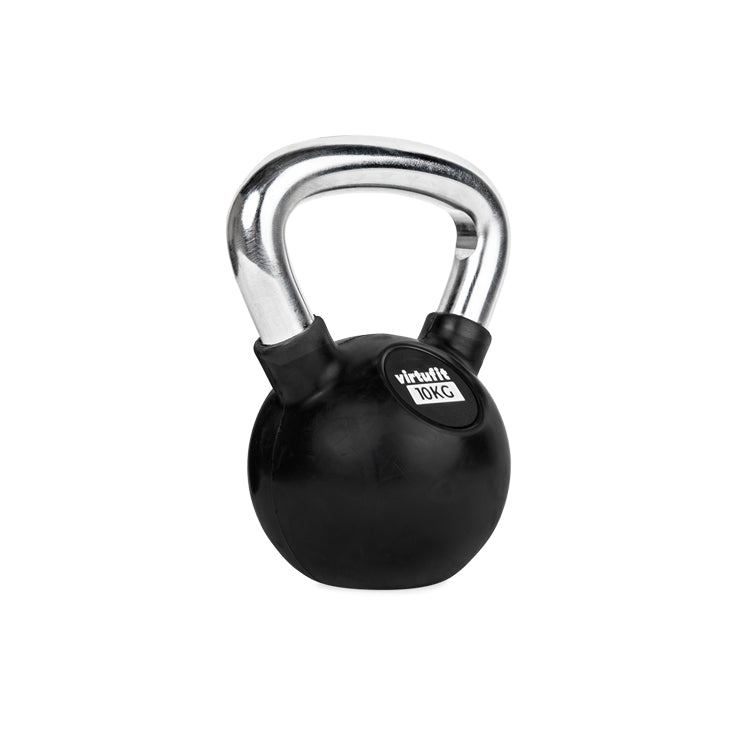 VirtuFit Kettlebell - Rubber/Chroom - 10 kg - Hoofdafbeelding