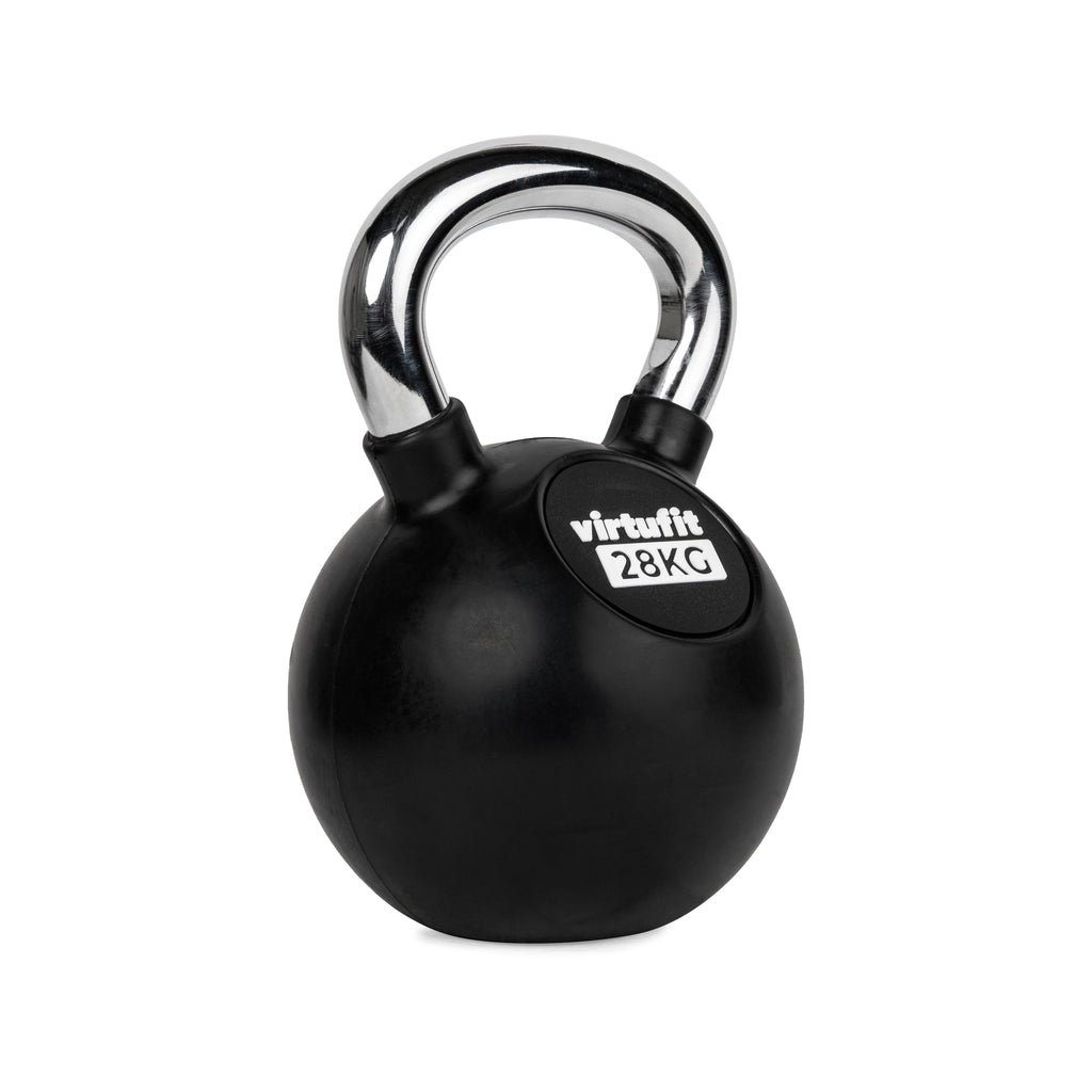VirtuFit Kettlebell - Rubber/Chroom - 28 kg - Hoofdafbeelding