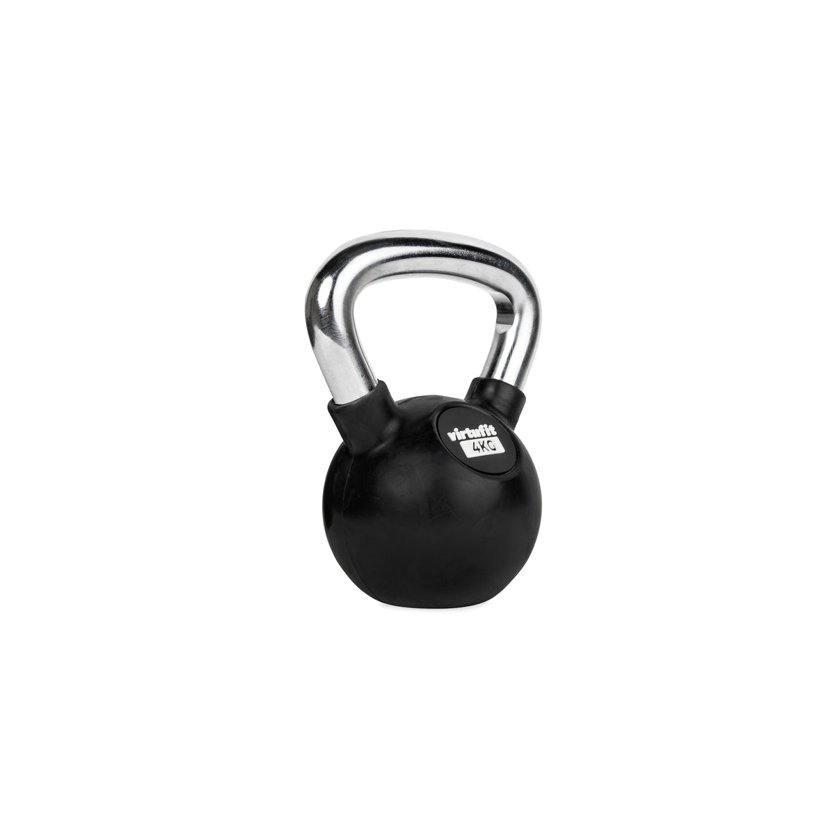 VirtuFit Kettlebell - Rubber/Chroom - 4 kg - Hoofdafbeelding