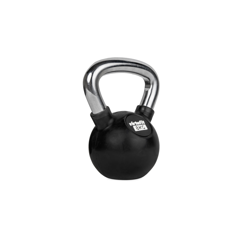 VirtuFit Kettlebell - Rubber/Chroom - 8 kg - Hoofdafbeelding