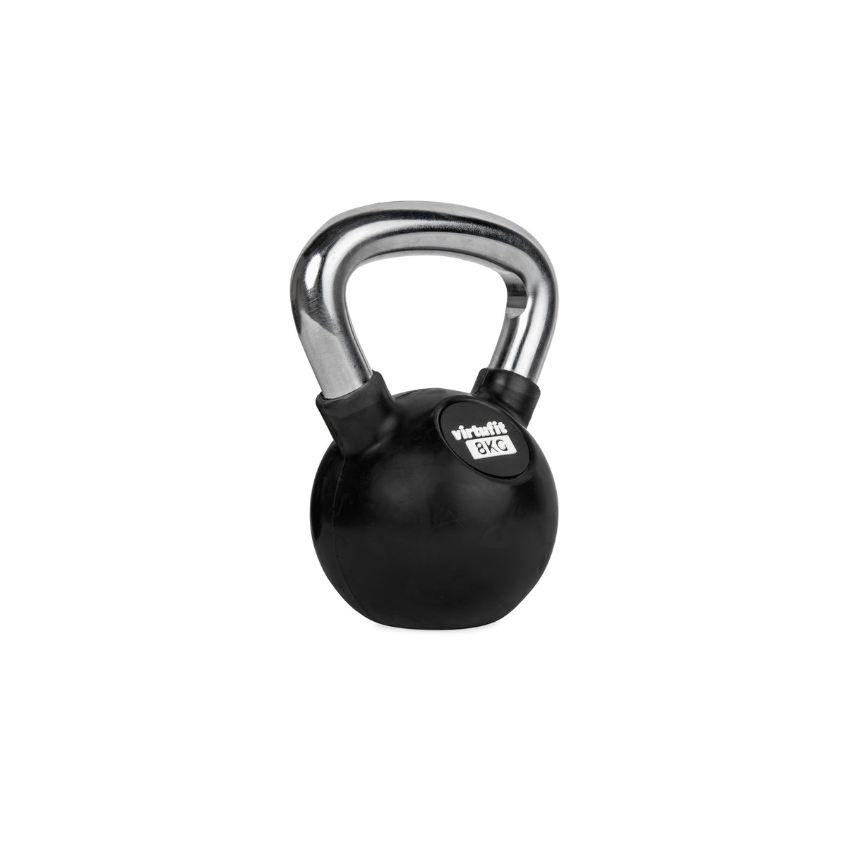 VirtuFit Kettlebell - Rubber/Chroom - 8 kg - Hoofdafbeelding