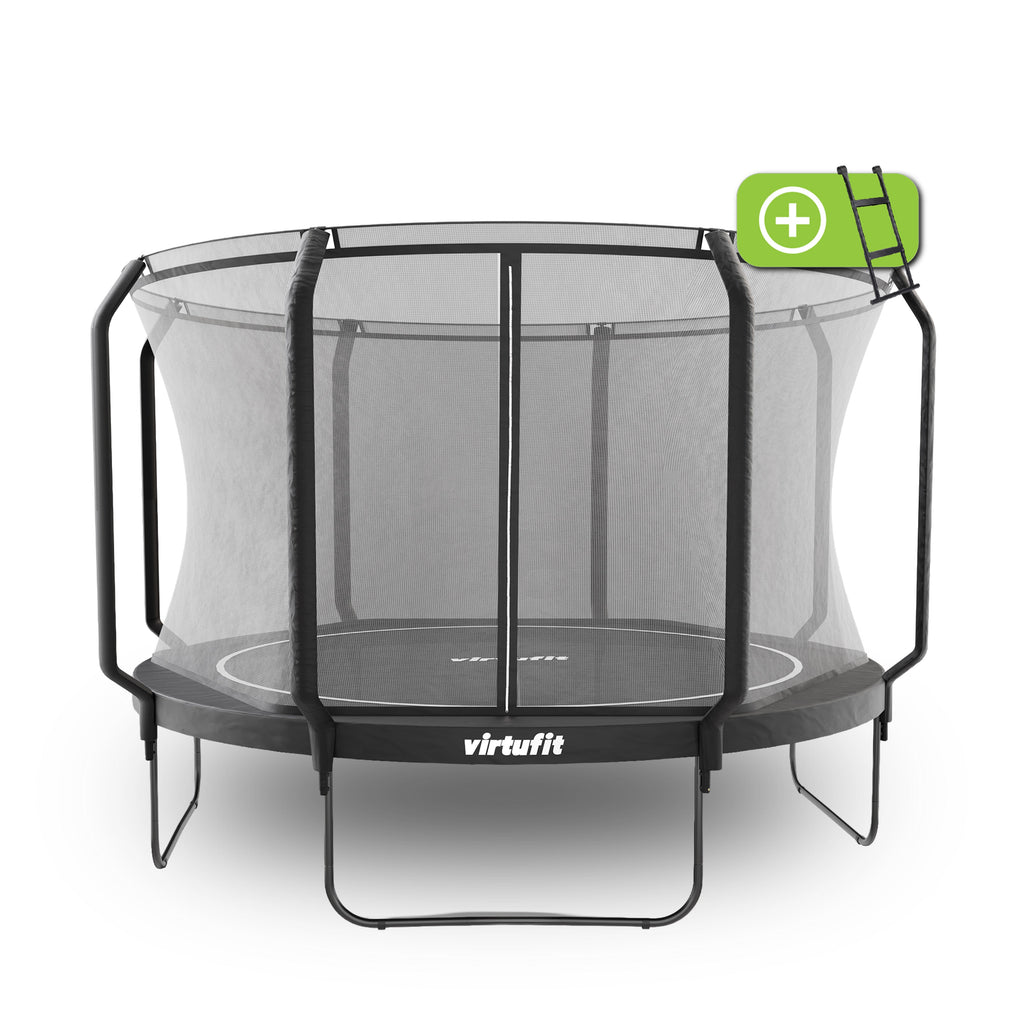 VirtuFit Premium Trampoline met Veiligheidsnet - Zwart - 366 cm - Hoofdafbeelding