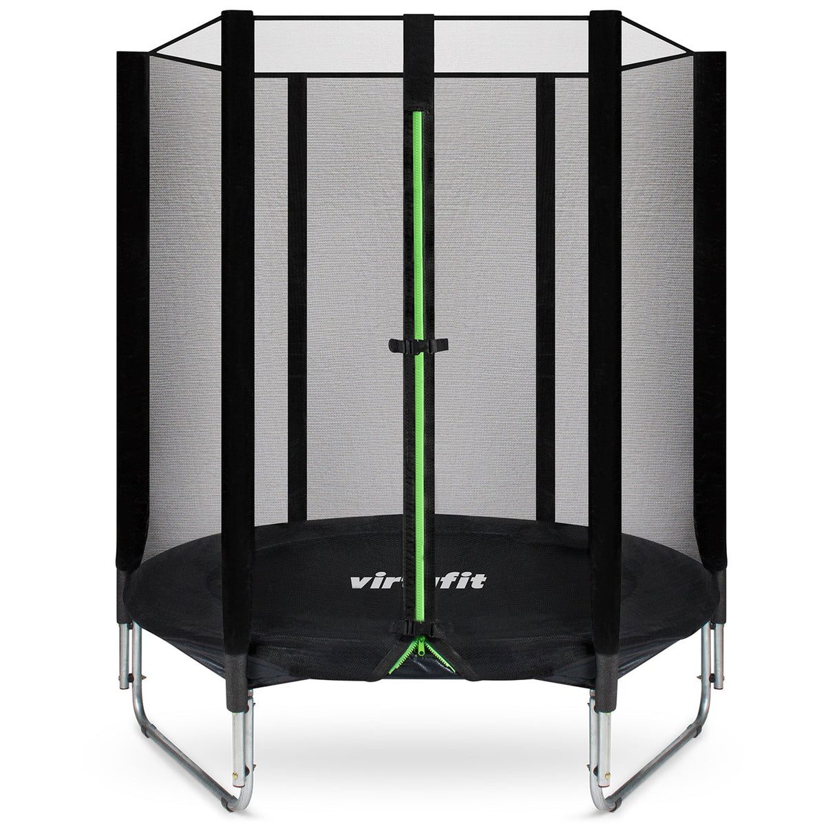 VirtuFit Kindertrampoline met Veiligheidsnet - Zwart - 140 cm - Hoofdafbeelding