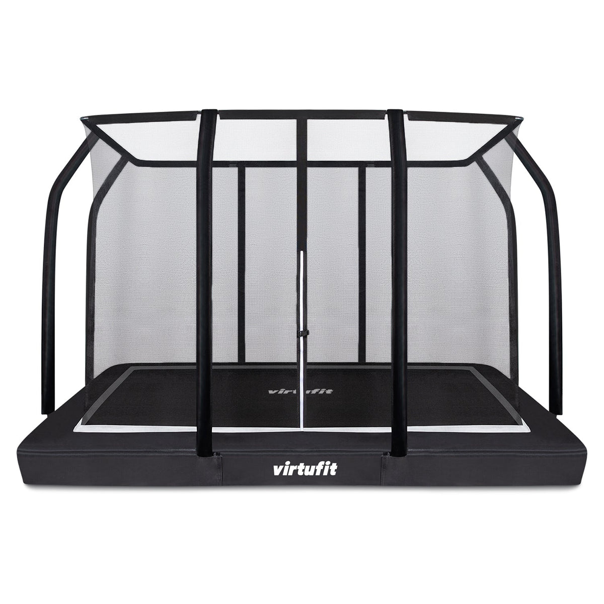 VirtuFit Premium Inground Trampoline met Veiligheidsnet - Zwart - 183 x 274 cm - Hoofdafbeelding