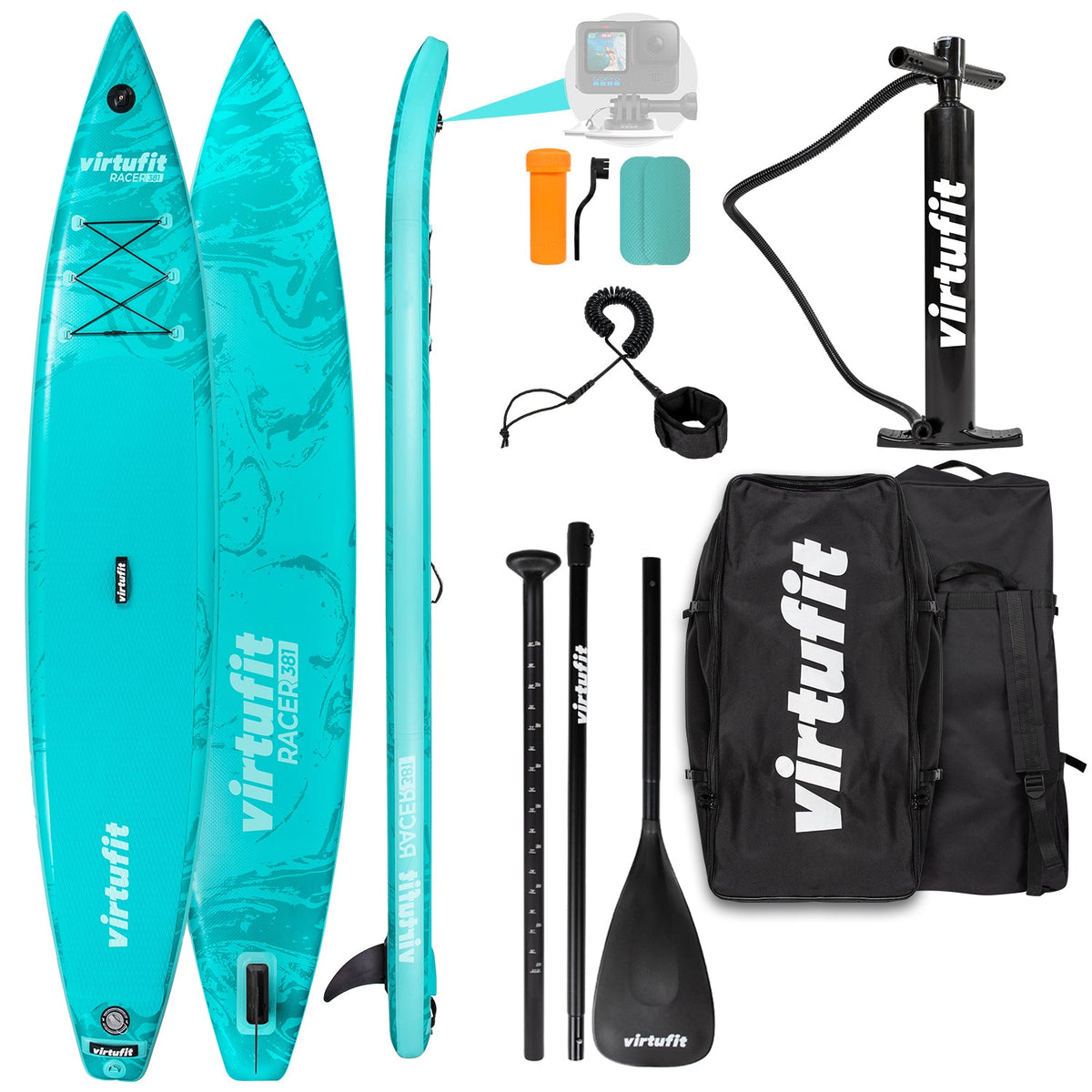 Virtufit Supboard Racer 381 - Turquoise - Inclusief accessoires en draagtas - Hoofdafbeelding