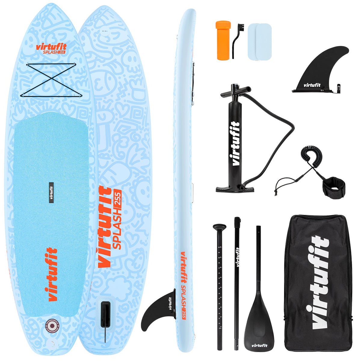 VirtuFit Supboard Splash 255 - Doodle Blue - Mit Zubehör und Tragetasche - Zweite Chance