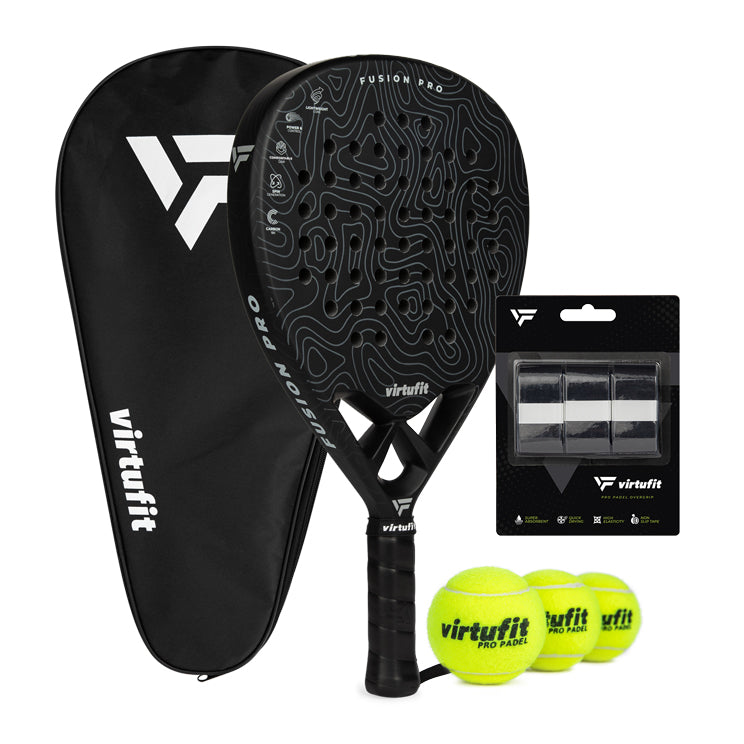 VirtuFit Fusion Pro Padel Set - Zwart - Silver - Hoofdafbeelding