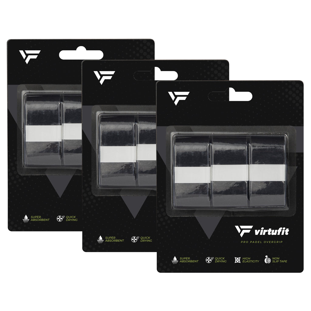 VirtuFit Pro Padel Overgrip - Zwart - 9 Stuks - Hoofdafbeelding