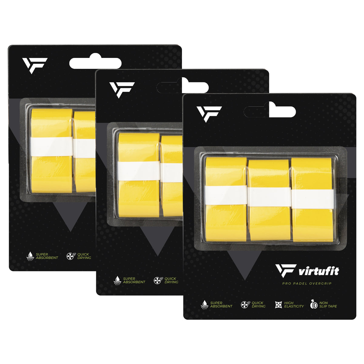 VirtuFit Pro Padel Overgrip - Geel - 9 Stuks - Hoofdafbeelding