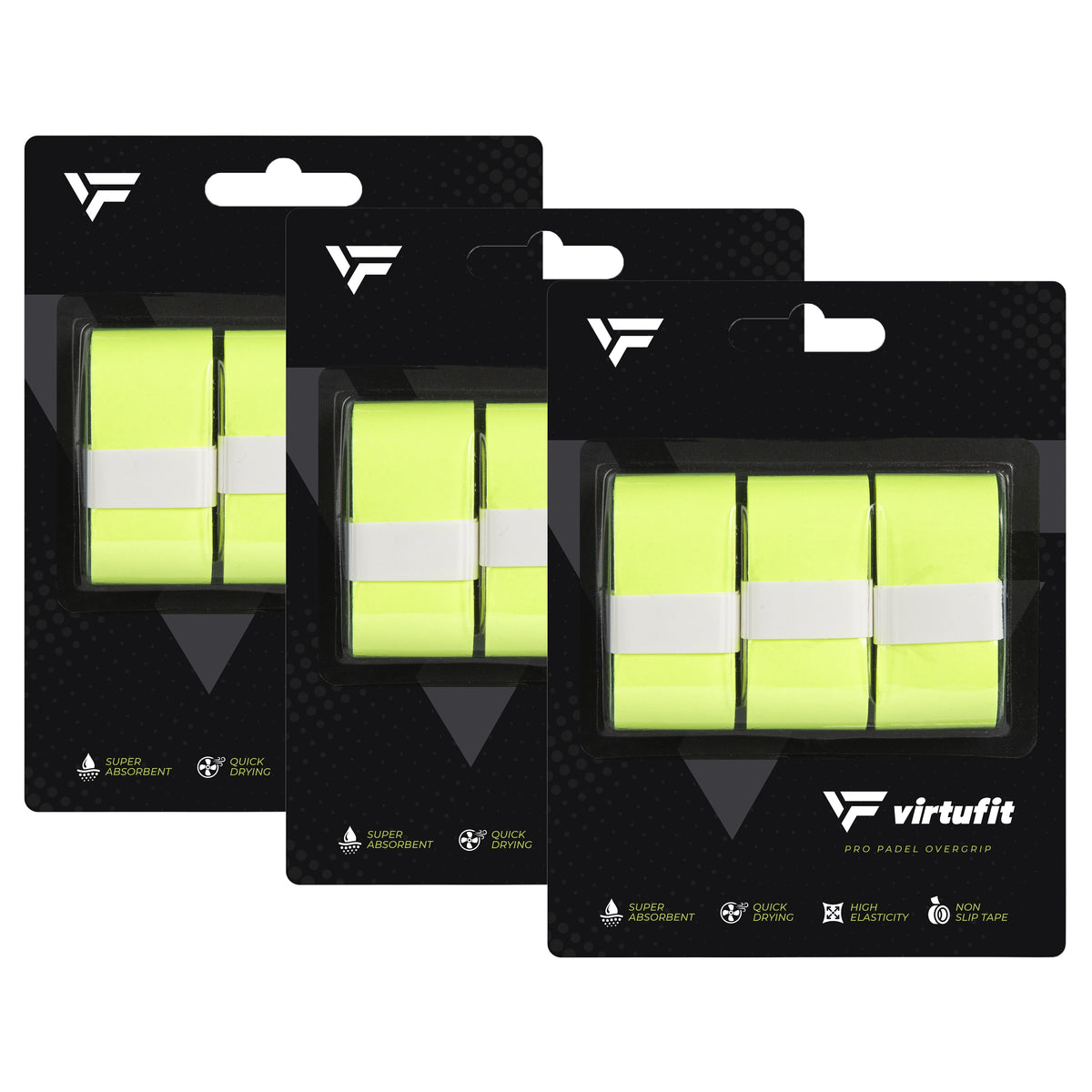VirtuFit Pro Padel Overgrip - Neon Groen - 9 Stuks - Hoofdafbeelding