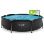 VirtuFit Rond Zwembad - Ø305 x 76 cm - Antraciet - Inclusief Filterpomp - Hoofdafbeelding