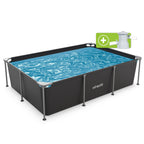 VirtuFit Rechthoekig Zwembad - 260 x 180 x 66 cm - Antraciet - Inclusief Filterpomp - Hoofdafbeelding