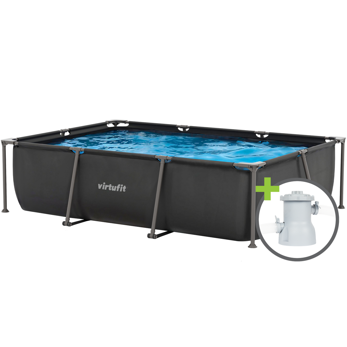 VirtuFit Rechthoekig Zwembad - 300 x 210 cm - Inclusief Filterpomp - Tweedekans - Hoofdafbeelding