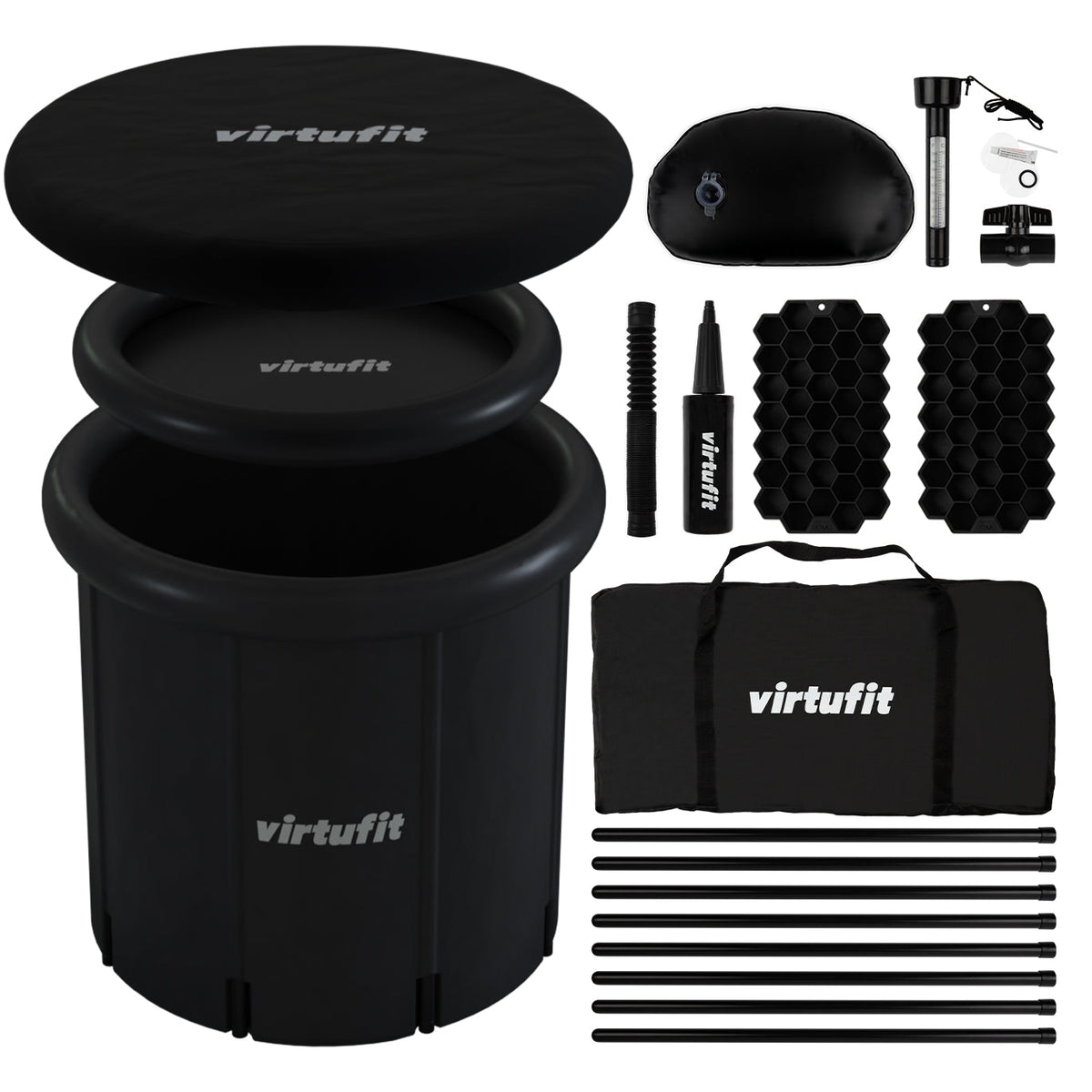 VirtuFit IJsbad XXL - 375 Liter - Antraciet - Inclusief accessoires - Tweedekans - Hoofdafbeelding