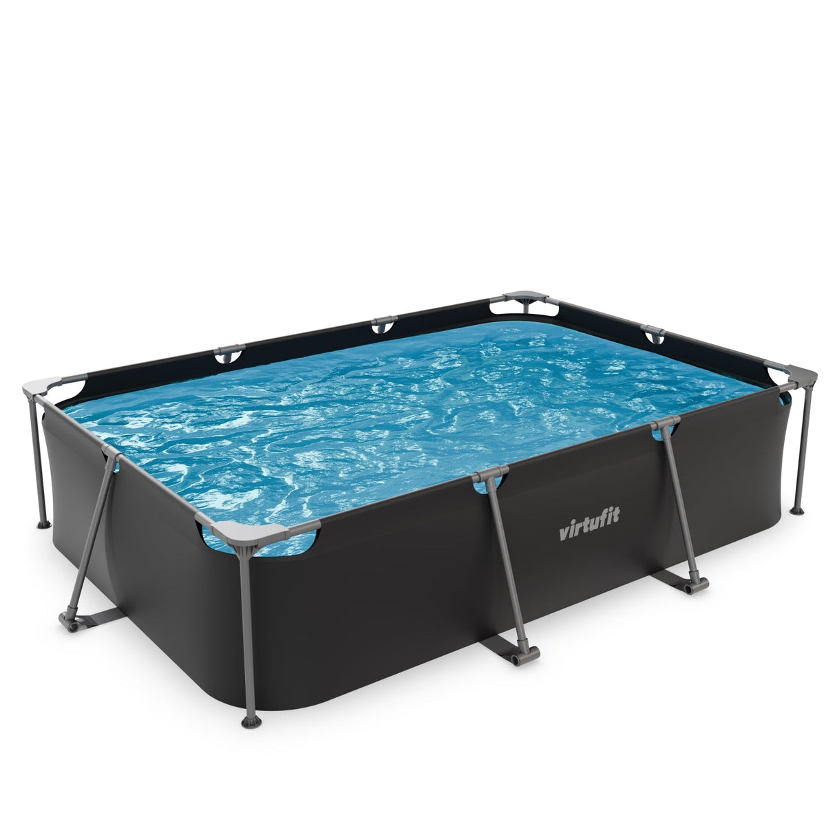 VirtuFit Rechthoekig Zwembad - 300 x 210 x 66 cm - Antraciet - Hoofdafbeelding