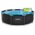VirtuFit Rond Zwembad - Ø366 x 100 cm - Antraciet - Inclusief Filterpomp - Hoofdafbeelding