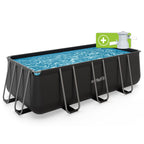 VirtuFit Rechthoekig Zwembad 400 x 200 x 122 cm - Antraciet - Inclusief Filterpomp - Hoofdafbeelding