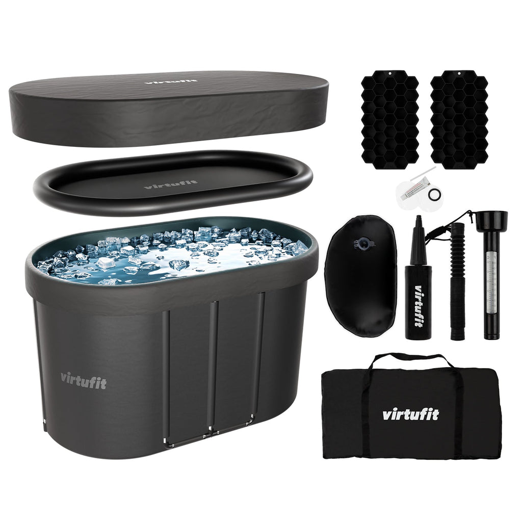 VirtuFit Eisbad Ovale - Anthrazit - 500 Liter - Inklusive Zubehör - Tweedekans