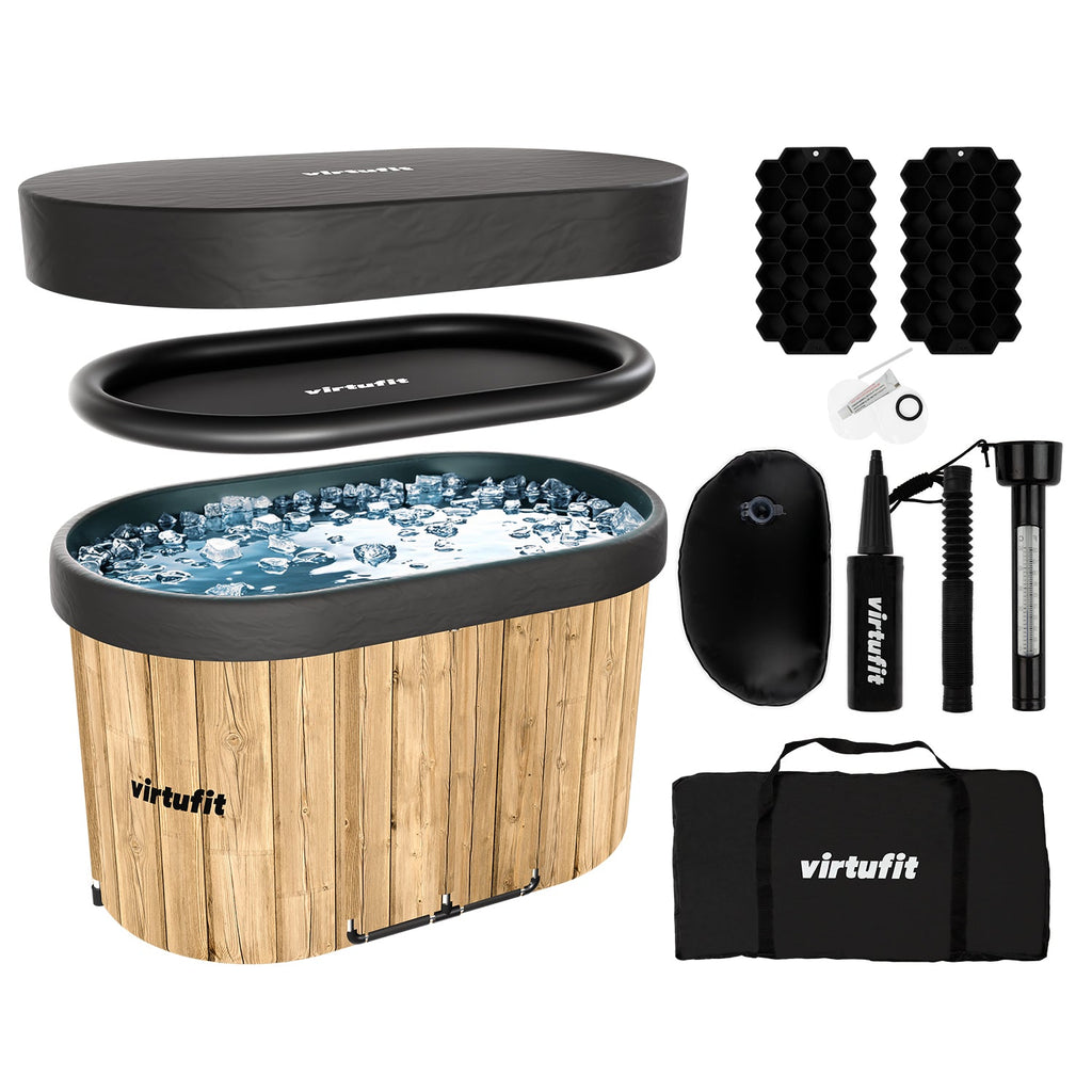 VirtuFit IJsbad Ovaal - Wood Look - 500 Liter - Inclusief accessoires - Hoofdafbeelding