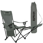 VirtuFit Opvouwbare Camping Stoel met Voetsteun - Strandstoel - Grijs - Tweedekans - Hoofdafbeelding