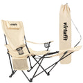 VirtuFit Campingstoel opvouwbaar met voetsteun - Strandstoel  - Beige - Hoofdafbeelding