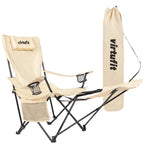 VirtuFit Campingstoel opvouwbaar met voetsteun - Strandstoel  - Beige - Hoofdafbeelding
