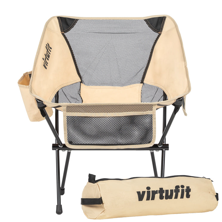 VirtuFit Camping Stoel Compact - Strandstoel - Opvouwbaar - Beige - Hoofdafbeelding