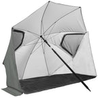 VirtuFit Strandparasol Premium - Windscherm - Strandtent - 200 cm - Grijs - Hoofdafbeelding