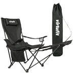 VirtuFit Campingstoel opvouwbaar met voetsteun - Strandstoel - Zwart - Hoofdafbeelding