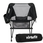 VirtuFit Camping Stoel Compact - Strandstoel - Opvouwbaar - Zwart - Hoofdafbeelding