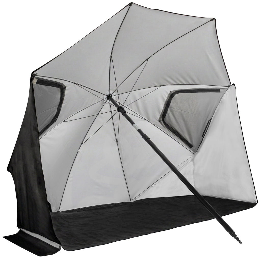 VirtuFit Strandparasol Premium - Windscherm - Strandtent - 200 cm - Zwart - Hoofdafbeelding