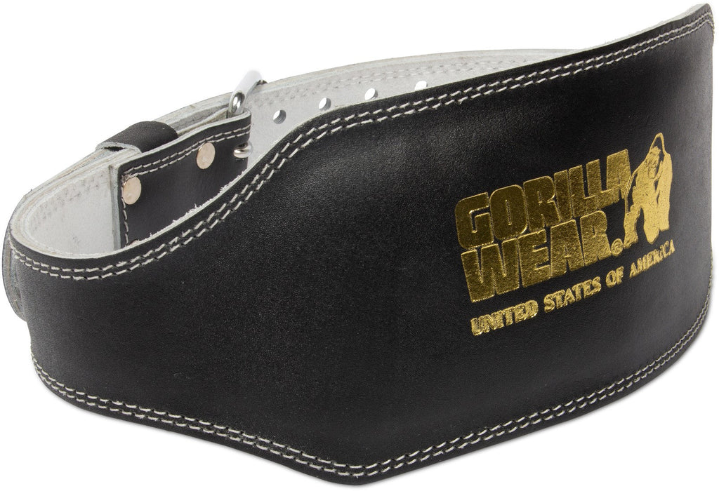 Gorilla Wear Halterriem - 6 Inch Leren Lifting Belt - Zwart/Goud - Hoofdafbeelding