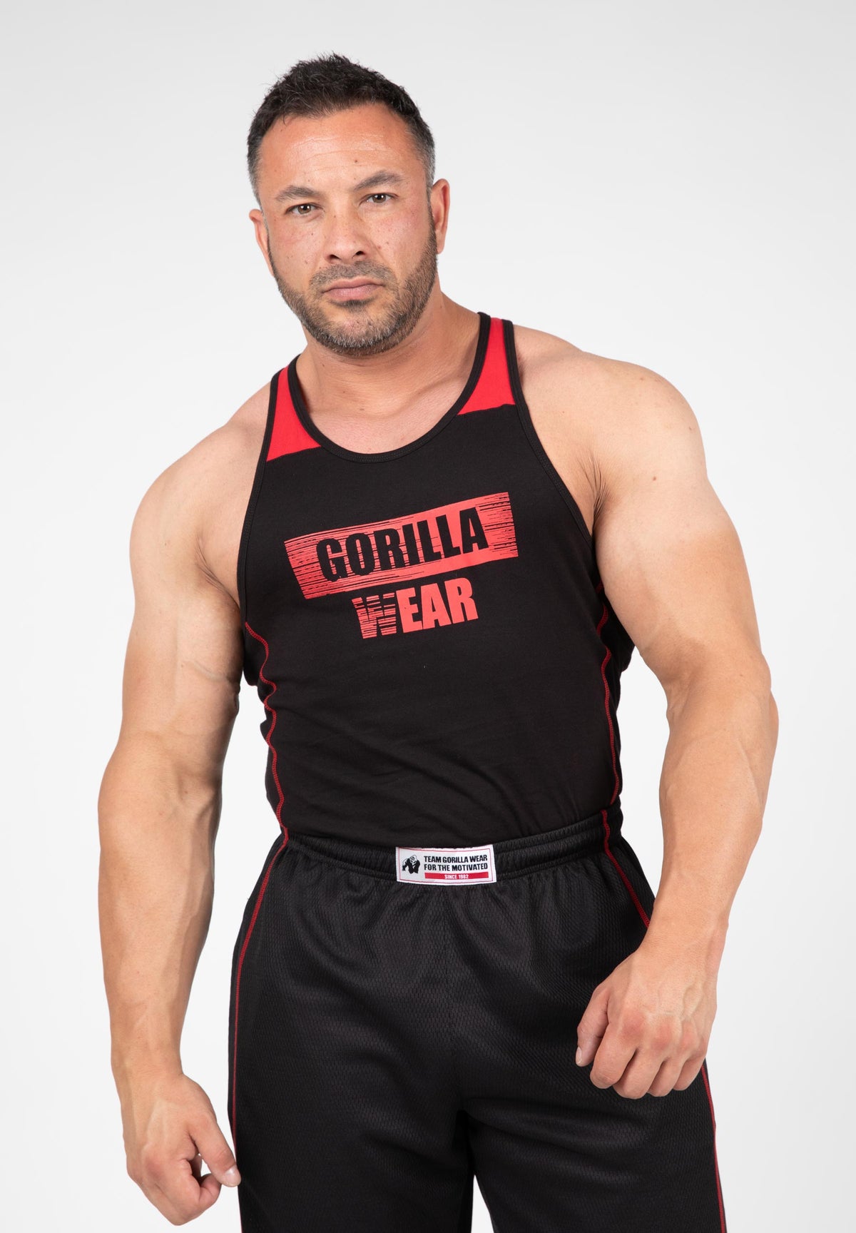 Gorilla Wear Wallace Tank Top - Zwart/Rood - Hoofdafbeelding