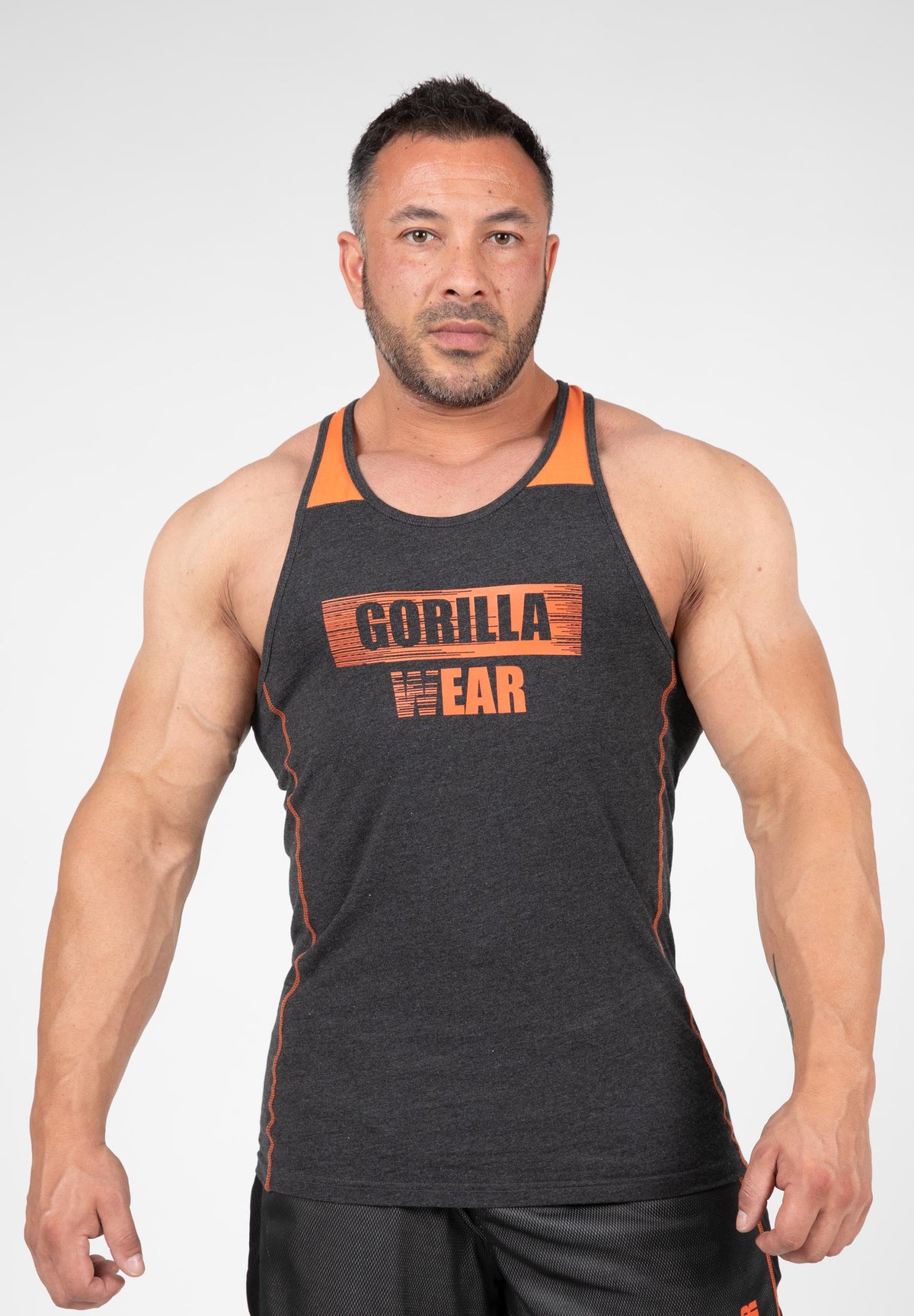 Gorilla Wear Wallace Tank Top - Grijs/Oranje - Hoofdafbeelding