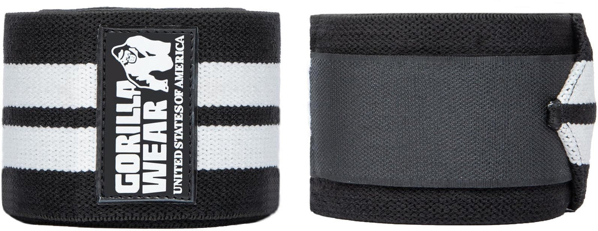 Gorilla Wear Knee Wraps - Zwart/Wit - Hoofdafbeelding