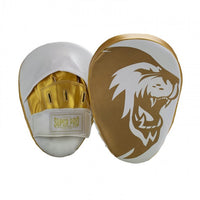 Super Pro Combat Gear Curved PU Handpads - Wit / Goud - Hoofdafbeelding