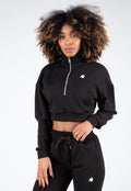 Gorilla Wear Ocala Cropped Half-Zip Sweatshirt - Zwart - Hoofdafbeelding