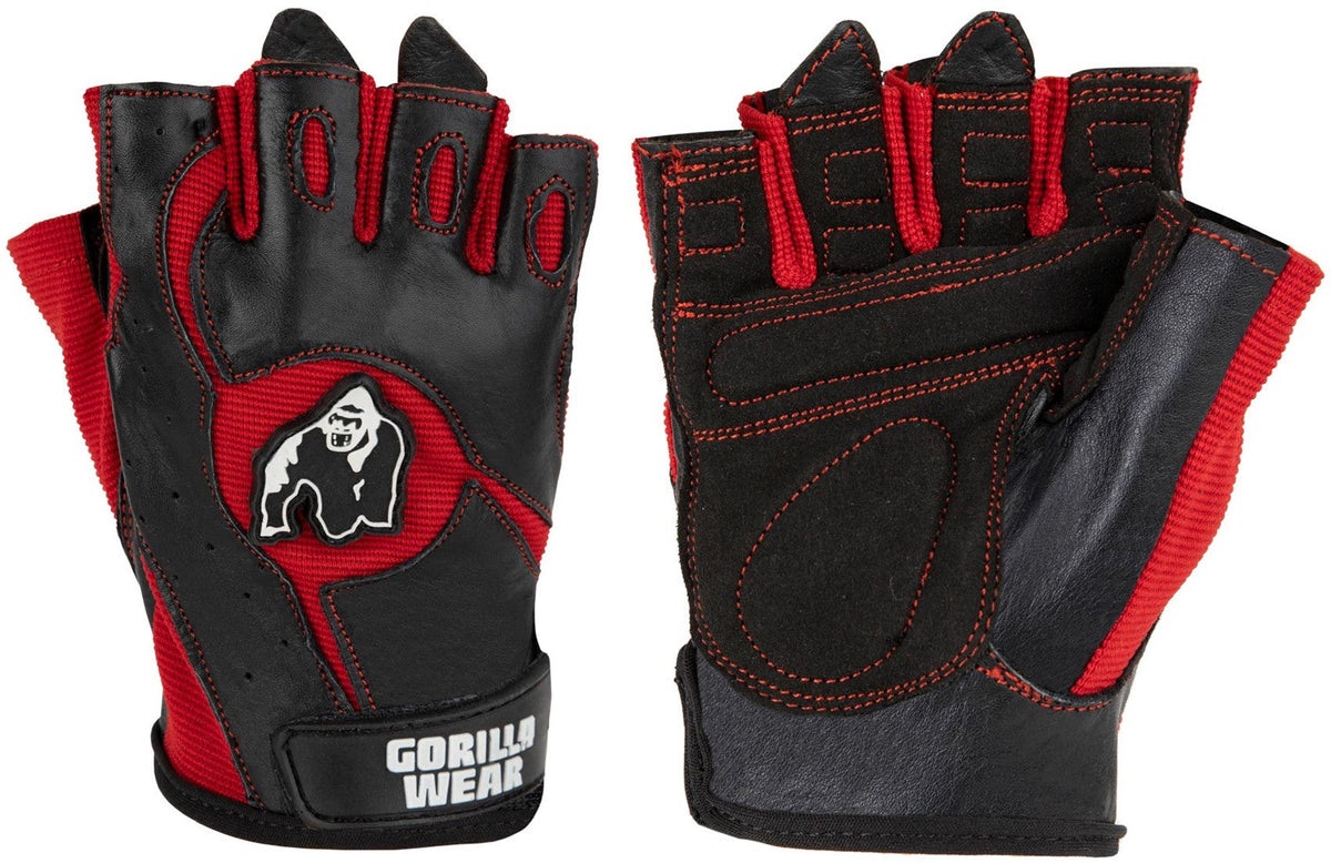 Gorilla Wear Mitchell Training Gloves - Fitness Handschoenen - Zwart/Rood - Hoofdafbeelding