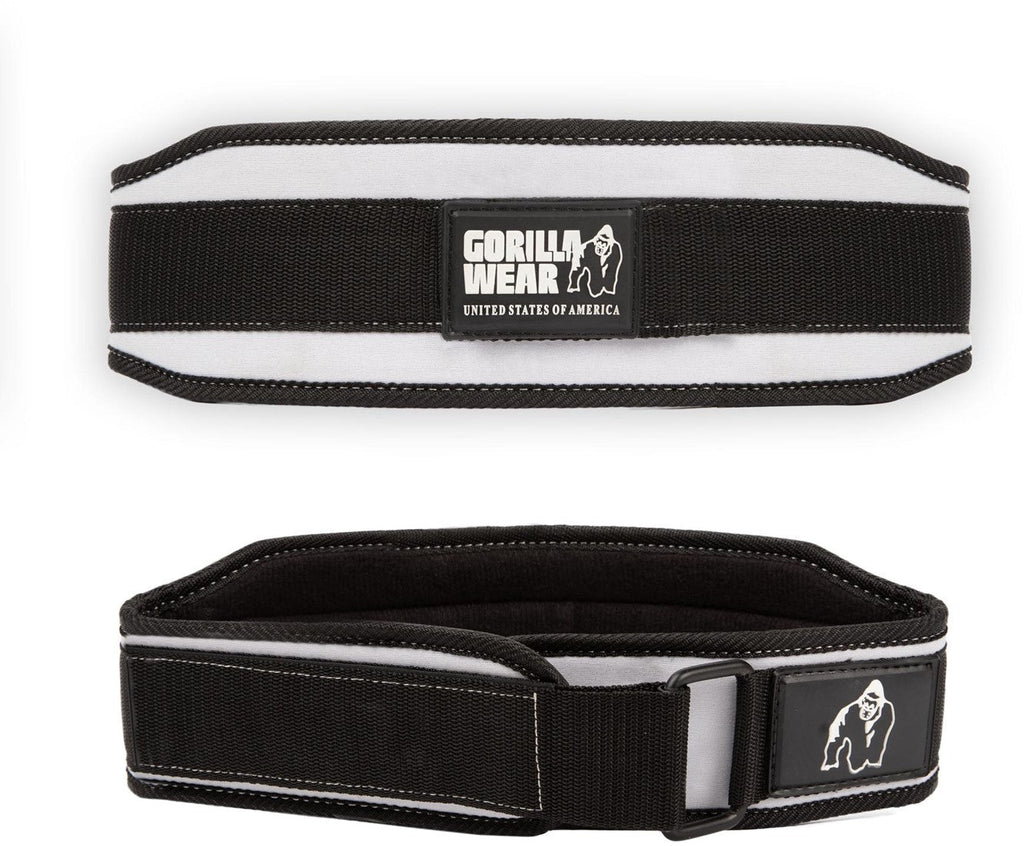 Gorilla Wear Halterriem - 4 Inch Dames Lifting Belt - Zwart/Wit - Hoofdafbeelding