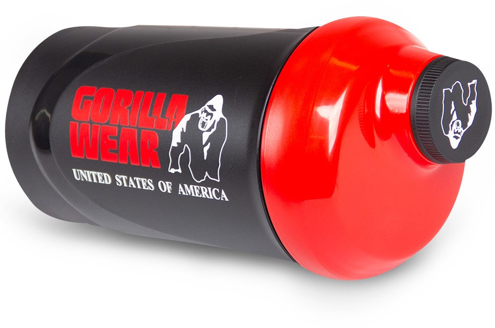 Gorilla Wear Wave Shake Beker - 600 ml - Zwart/Rood - Detailopname